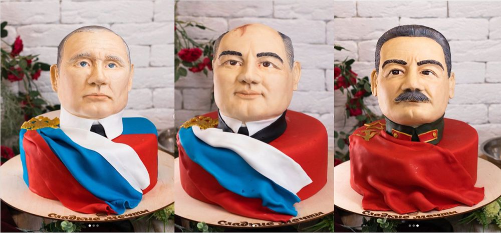 ​В Якутске ко Дню России испекли торты в виде съедобных голов Путина и других вождей России