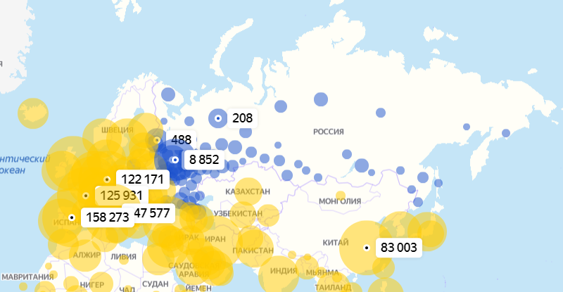Онлайн-карта распространения коронавируса в России и в мире